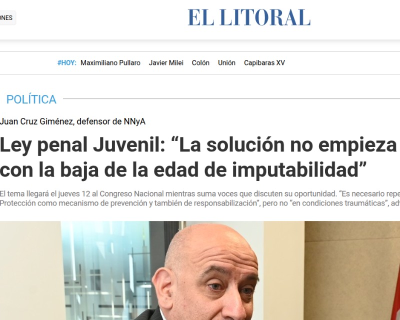 Juan Cruz Gimenez sobre la Ley penal Juvenil